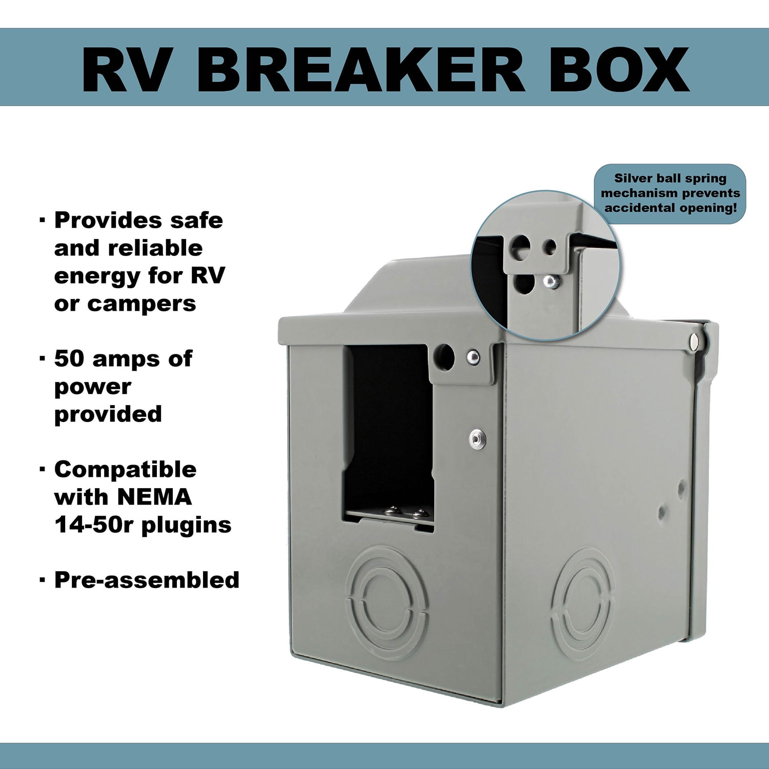 Rv Electrical Outlet Rv Receptacle 50 Amp Rv Outlet Box Rv Power Panel Outdoor Breaker Box Dumble Rv Breaker Box Circuit Breaker Panels Tools Home Improvement Kransteiner At