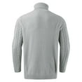 thumbnail image 4 of Sweaters for Men - Fall Winter Fashion Solid Color High Neck Jacquard Soft Warm Sweater Jacket, Thick Knit Design, Cold Weather Wear, Cozy Fabric, Men's Clothing, 4 of 8