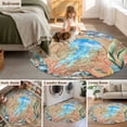 thumbnail image 5 of Round Area Rug 3 Ft, Jellyfish Coastal Washable Non-Slip Circle Carpet for Living Room/Bedroom, Summer Nautical Starfish Coral Brown Anchor Low-Profile Small Floor Mats Collection Rugs for Indoor, 5 of 8
