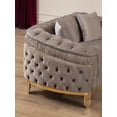 thumbnail image 4 of Vanessa 2 Piece Living Room Set Finished with Velvet Upholstery in Taupe, 4 of 5