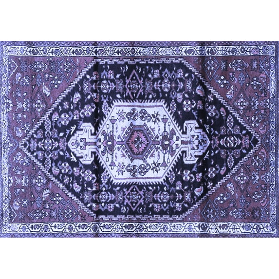 Ahgly Company Machine Washable Indoor Rectangle Persian Blue Traditional Area Rugs, 2' x 5'