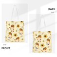 thumbnail image 3 of DouZhe Reusable Grocery Bags, Cute Gnomes with Sunflowers Lightweight Polyester Canvas Cloth Tote Bag for Travle Gym Shopping School, 15" x 16", 3 of 7