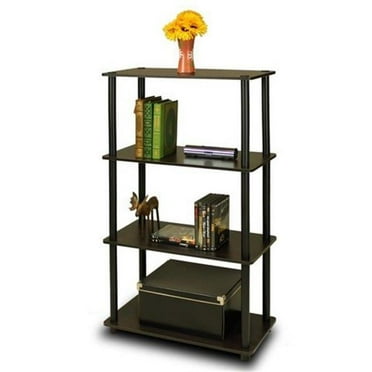 Turn-N-Tube 4-Tier Multipurpose Shelf Display Rack, Espresso & Black - 43.25 x 23.6 x 11.6 in.