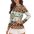 thumbnail image 2 of Uorisanigo Geometric Mandala Women's Dry-Fit Golf Polo Shirts Fashion Hiking Running Workout Tops Quarter Zip Athletic Tops for Tennis Hiking & Outdoor Sports, 2 of 7