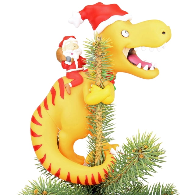 Adorno para árbol de Navidad Tree Buddees Papá Noel montando un T-Rex