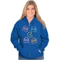 thumbnail image 4 of Retro PACMAN Character Silhouettes Zip Up Hoodie Men's Women's Brisco Brands M, 4 of 6