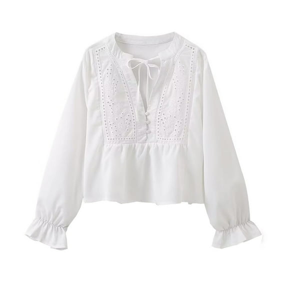 2025 New Fashion Plus Size Women's Fashion Summer V-Neck Long Sleeve Cute Solid Color Casual T-shirt Blouse Tops