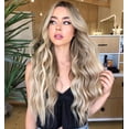 thumbnail image 3 of Peluca rubia larga del frente del cordón del ombre para las pelucas de cordón sintéticas del pelo diario ondulado natural de las mujeres, 3 of 5