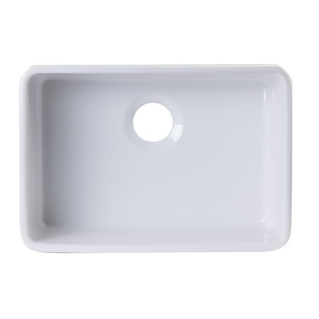 Alfi Brand Ab503um W 24 Inch White Single Bowl Fireclay Undermount Kitchen Sink