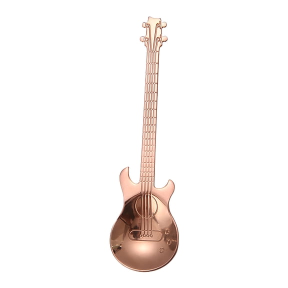 Stainless Steel Guitar Spoons Coffee Tea Spoon Flatware Drinking Tools, 1Pc Creative Guitar - Shaped Spoon With Unique Musical Instrument Design For Coffee Tea And Beverages,