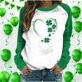 thumbnail image 1 of Xuyuer St. Patrick's Day Sweatshirt for Women Irish Shamrock Pullover Shirts Tops Raglan Sleeve Lucky Leaf Clover Shirt, 1 of 7