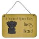 thumbnail image 1 of Caroline's Treasures BB1483DS812 Labrador negro, perro mimado, vive aquí, impresiones para colgar en la pared o en la puerta, 8 x 12, multicolor Caroline's Treasures BB1483DS812, 1 of 1