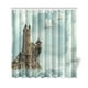 GCKG Fantaisie Rideau de Douche Océan, Château Cygnes Océan Vague Tissu Polyester Rideau de Douche Salle de Bain Ensembles 66x72 Pouces – image 1 sur 3