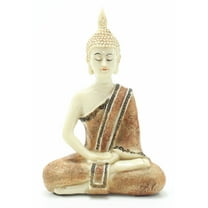 Feng Shui 5.5" Thai Earth Touching Meditating Buddha Figurine Peace Statues