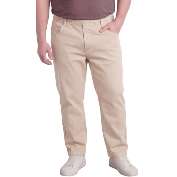 Turtle Bay New York Mens Comfort Fit Casual Elastic Waist Pull on Pants in Twill (Plus Sizes)