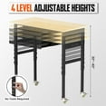 thumbnail image 2 of 48” Adjustable Height Workbench with Drawers, Heavy-Duty Chipboard Work Table with Lockable Wheels and Power Outlets, 3000 Lbs Capacity Workstation for Garage, Workshop, Home, Office, 2 of 13