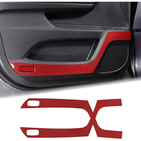TINKI 2PCS Front Door Panel Cover Protector Trim for Honda Pilot 2016-2022/ Ridgeline 2017-2023/ Passport 2019-2023, Soft Carbon Fiber Car Door Panels Guard Anti Kick Sticker Accessories