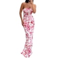 thumbnail image 3 of Coduop Women Elegant Strapless Maxi Dress Ruched Sleeveless Cut Out Cocktail Party Long Dresses, 3 of 6