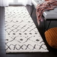 thumbnail image 3 of SAFAVIEH Sparta Eliot Geometric Polyester Shag Area Rug, Ivory/Grey, 4' x 6', 3 of 7