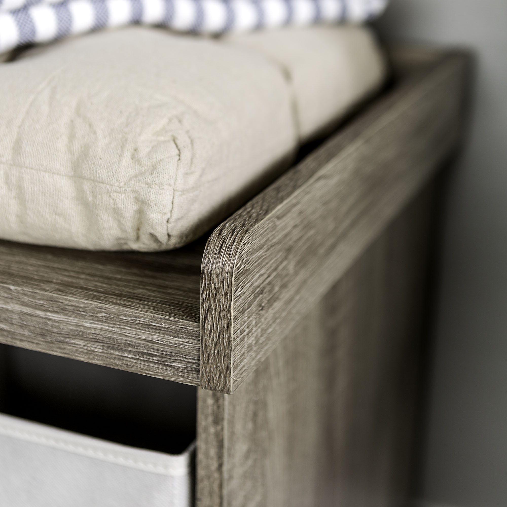 Woven Paths Storage & Tufted Bench, Brown