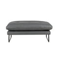 thumbnail image 3 of Benjara Deb 44 Inch Modern Ottoman, Foam Tufted Cushion, Gray Faux Leather, 3 of 5
