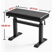 Piano Bench with Hydraulic Adjustable Seat,Harp Bench Black,27.5x12x(18-24)
