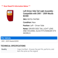 thumbnail image 2 of Left Driver Side Tail Light Assembly - Compatible with 2001 - 2009 Mazda B2300 2002 2003 2004 2005 2006 2007 2008, 2 of 2