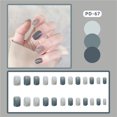 thumbnail image 2 of Fofosbeauty 24pcs Press on False Nail Tips Short Square Full Cover Fake Nails, Square Morandi Cyan, 2 of 8