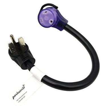 Parkworld 78837 AC Power Adapter Cord NEMA 6-30P Male to TT-30R RV 30A Outlet, 125 Volt 1.5FT