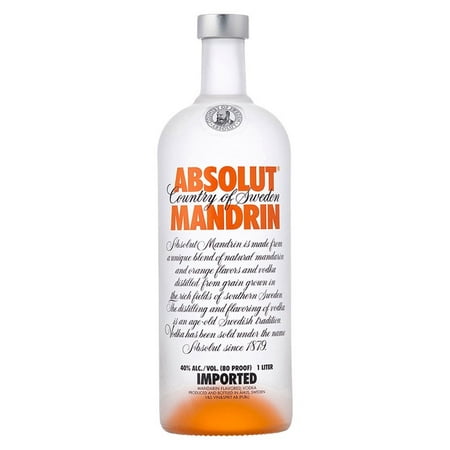 Absolut Mandrin Orange Flavored Vodka, 1 L