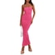 thumbnail image 1 of Vestido Maxi Sin Tirantes Acanalado para Mujer PRETTYGARDEN Rojo Rosa XS, 1 of 6
