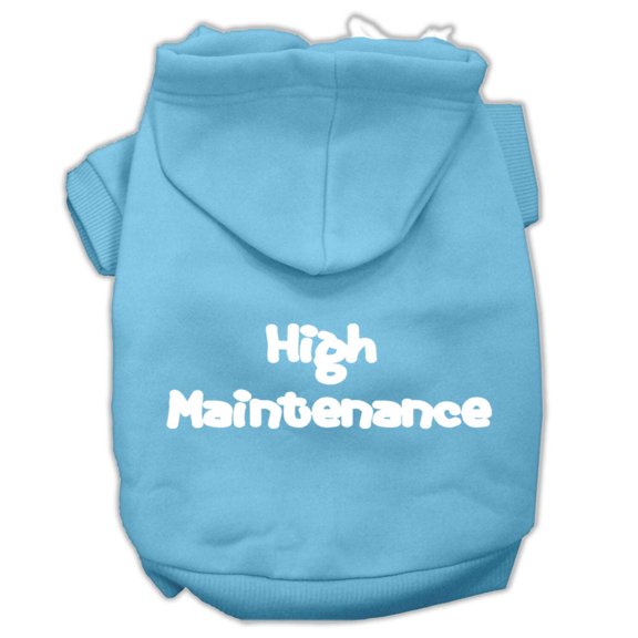 Pet, Dog Cat Hoodie Screen Printed, "High Maintenance"