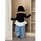 thumbnail image 5 of Primavera 2025, nueva moda para chicas, blusa de 2-7 años, camiseta de manga larga para niños, camisa de fondo de retazos irregulares, ropa para niñas, 5 of 6