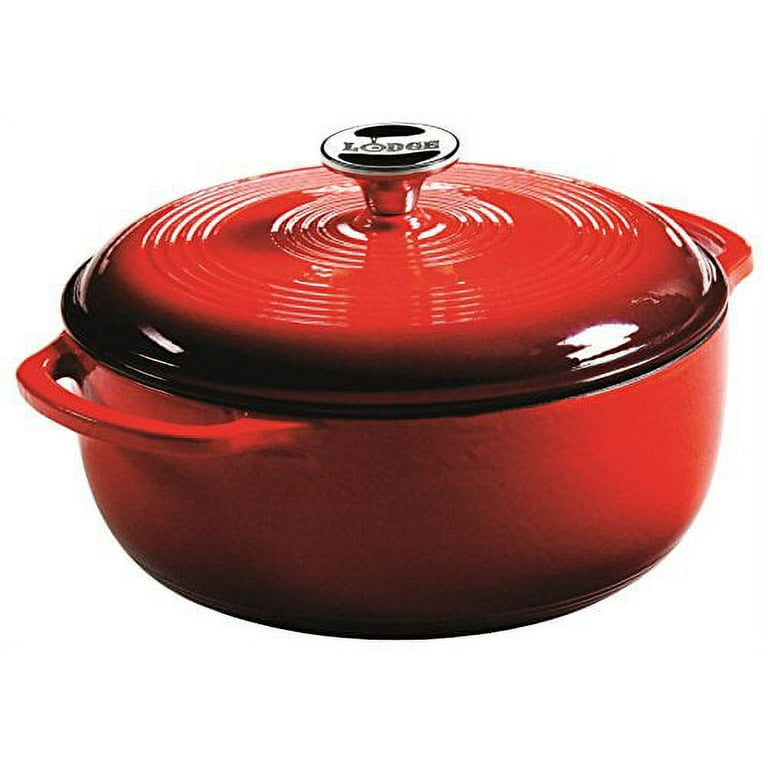 Lodge Cast Iron 4.5 Quart Enameled Dutch Oven in Red