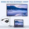 thumbnail image 2 of Compatible con HDMI a VGA chapado en oro 1080P macho a hembra convertidor de cable de vídeo (B WDOplteas  Para estrenar, 2 of 8