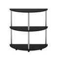 thumbnail image 4 of FURINNO Frans Turn-N Half Round Console Table with Stainless Steel Tubes, Black Oak, 4 of 4