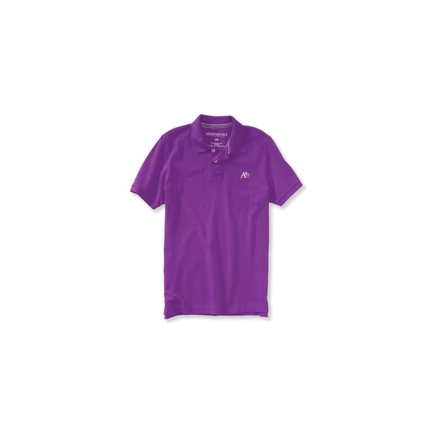Aeropostale A87 - Polo de rugby para hombre, color morado, pequeño Aeropostale polo, rugbi