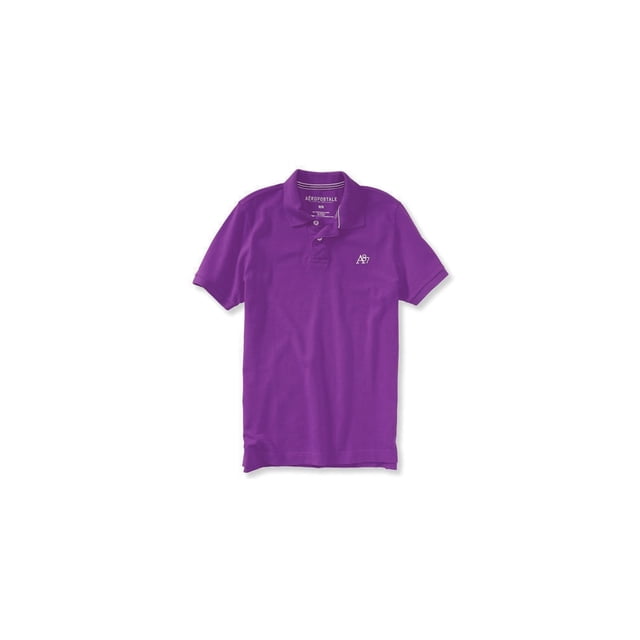 Aeropostale A87 - Polo de rugby para hombre, color morado, pequeño Aeropostale polo, rugbi
