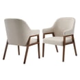 thumbnail image 3 of Christopher Knight Home 31"H Modern Upholstered Dining Chairs with Armrests Set of 2, Beige+Walnut, 3 of 10