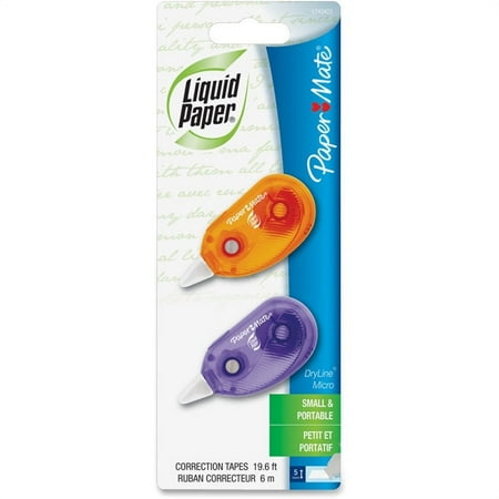 Paper Mate, PAP1742425, DryLine Correction Tape, 2 / Pack, Assorted