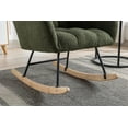 thumbnail image 4 of Rocking Chair, Nursery Rocking Chair, Teddy Upholstered Glider Rocker with High Backrests and Armrests, Modern Accent Chair for Living room, Bedroom, Balcony, Dark Green., 4 of 8
