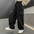 thumbnail image 6 of Boys' Pants Jeans Straight Leg Long Elastic Waist Denim with Pockets Casual Kid Trousers 4-5 T, 6 of 9