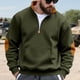 thumbnail image 1 of pstuiky camisetas de manga larga para hombre, Blusa/camisa informal y moderna de color liso con cuello alto, manga larga y bolsillo con cremallera para hombre top de hombre xl, 1 of 9