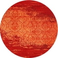 thumbnail image 1 of Ahgly Company Indoor Round Contemporary Orange Red Abstract Area Rugs, 5' Round, 1 of 6