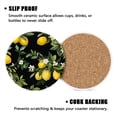 thumbnail image 3 of BaHomeck Drink Coasters Set of 4 with Holder lemon tree branches and flowers on black background Water Absorbent Ceramic Coasters Tabletop Protection,Suitable for Various Cup ,Home Decor, 3 of 4