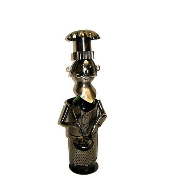 Fabulous Hand Made Chef Caddy With A Pan Metal Wine Bottle Holder