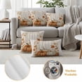 thumbnail image 6 of Vintage Pumpkin Fall Outdoor Waterproof Pillow Covers, Thanksgiving Botanical Leaves Wooden Decorative Square Throw Pillowcase Sofa Cushion Sham for Patio/Couch/Chair, 18"x18" 2 Pack, 6 of 8