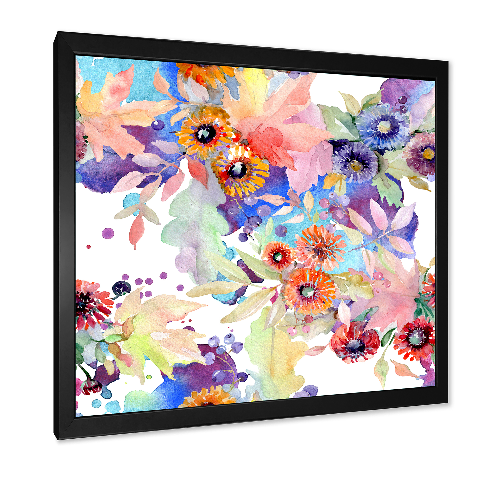 Designart 'Abstract Bouquet Floral Botanical Flowers' Modern Framed Art Print