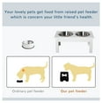 thumbnail image 4 of 6" Height Small Puppy Dog Feeding Station for Messy Pets, Stainless Steel Elevated Dog Bowls with Modern Wooden Frame, Stand Pet Feeding Station, White, 4 of 7