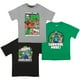 thumbnail image 1 of Camiseta Minecraft para niños, paquete de 3 unidades, Steve, Creeper, esqueleto, talla 5/6, 1 of 9